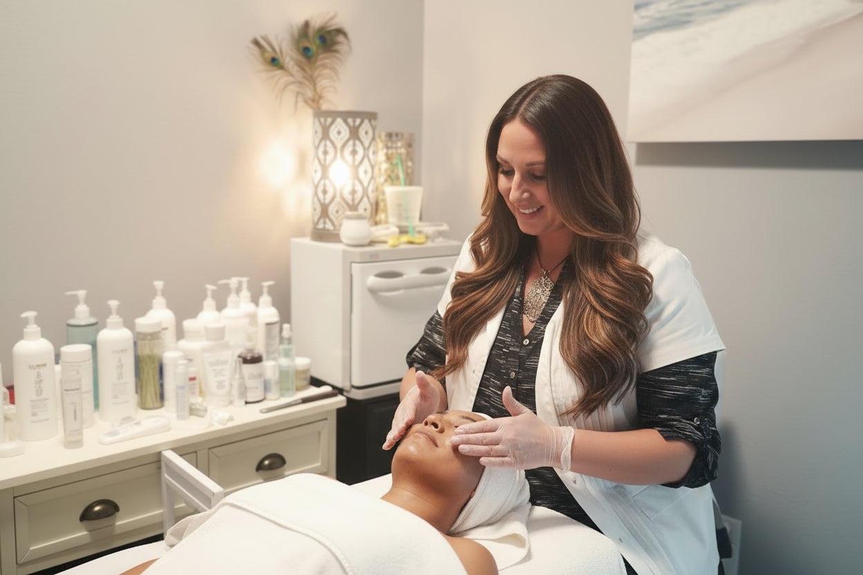 Luxury anti-aging facial treatment at Le Vie Skincare by Leslie Morand in Solana Beach