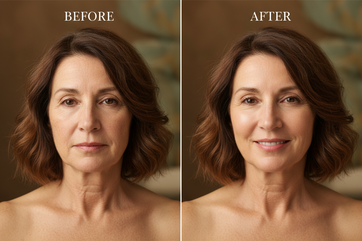 Before and After Anti-aging Facial Leslie morand