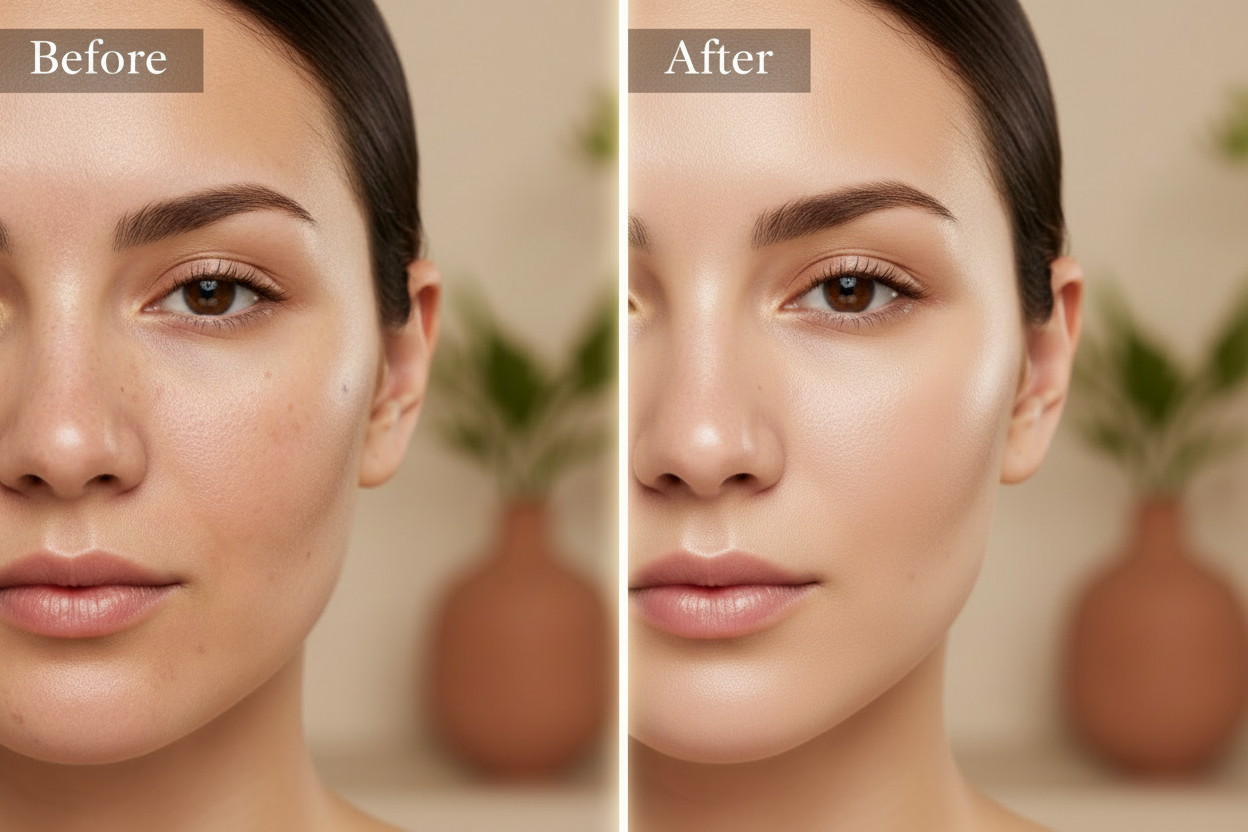 Before and after with pigmentation more realistic 
