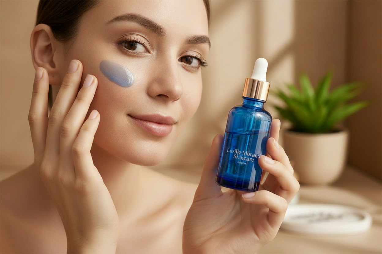 on the bottle write Leslie Morand Skincare 